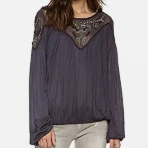 Free People Blue Sky Banded Top